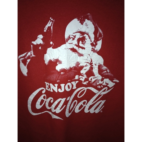 VTG Coca Cola Santa Red & White Fleece Sweater Holiday Christmas Festive Retro L - Picture 4 of 9